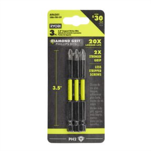 3 PC. 3-1/2" DIAMOND GRIT IMPACT DRIVE BITS